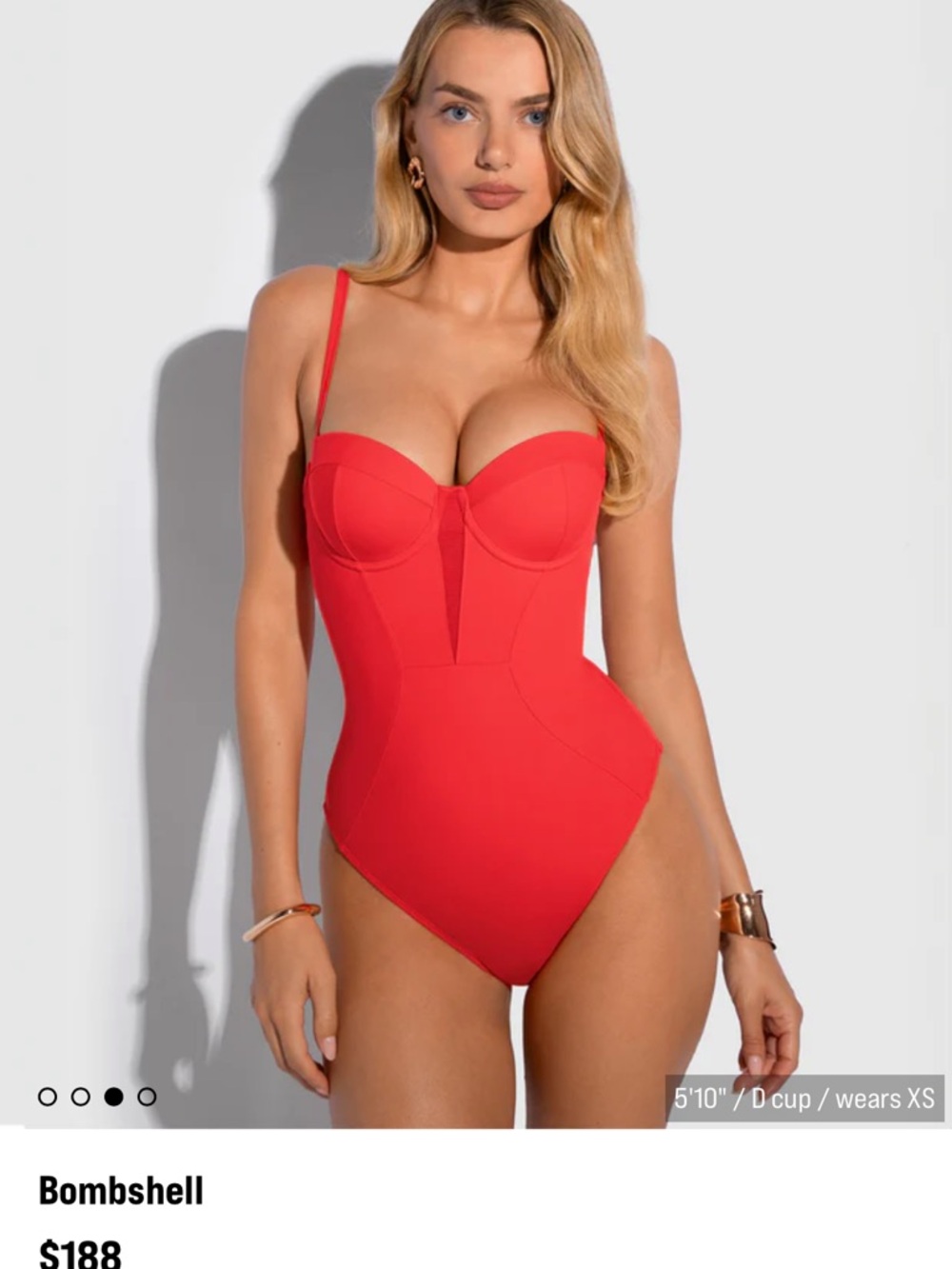 TA3 Sculpting Red One-Piece Swimsuit with Underwire Support
